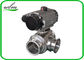Clamped Sanitary 3 Way Ball Valve / Stainless Steel Pneumatic Ball Valves