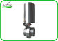 Pneumatic Pria Threaded Sanitary Butterfly Valve Dengan Stainless Steel Actuator
